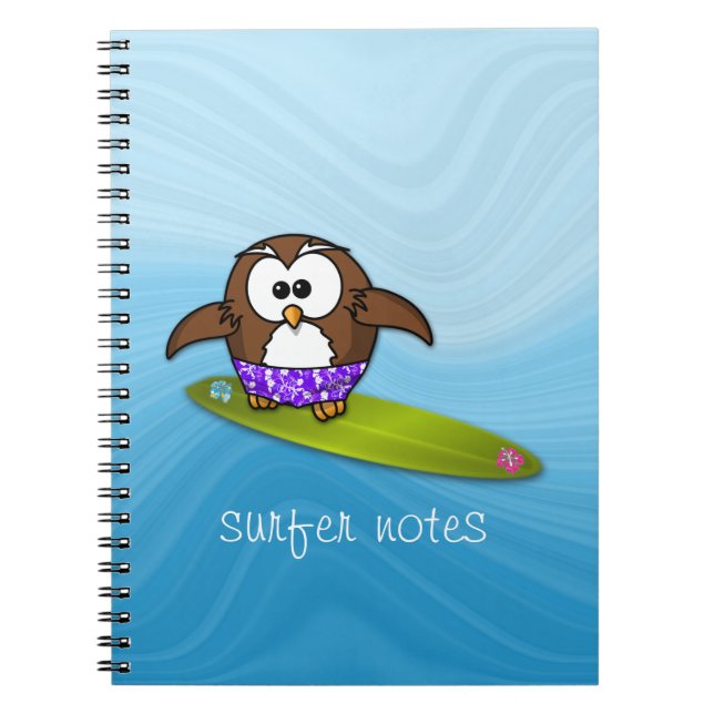 Cuaderno búho surfista (Frente)