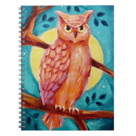 Cuaderno Búho y Bloc de notas en espiral lunar