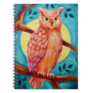 Cuaderno Búho y Bloc de notas en espiral lunar