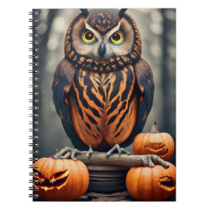 Cuaderno Búho y calabaza de Halloween singulares