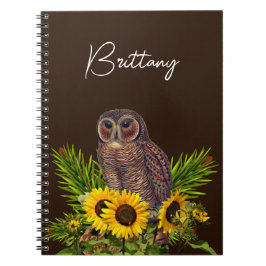 Cuaderno Búho y girasoles