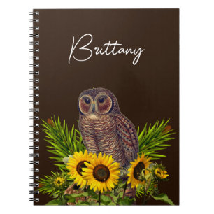 Cuaderno Búho y girasoles 