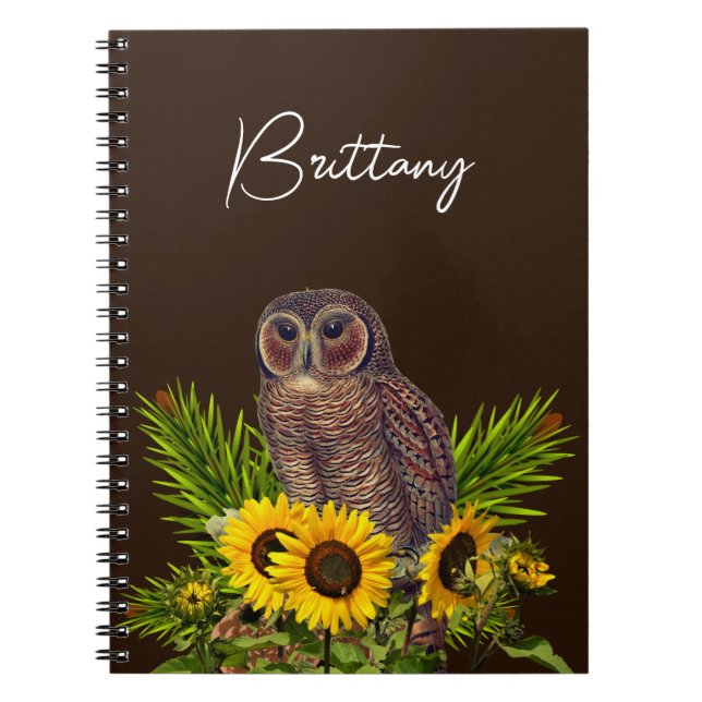 Cuaderno Búho y girasoles (Frente)