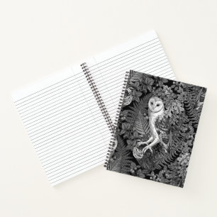 Cuaderno Búhos, helechos, roble y bayas 4