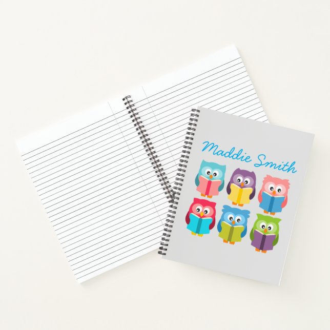 Cuaderno Búhos leyendo lindos (Interior)