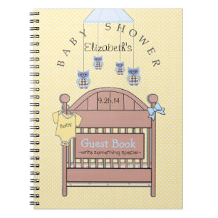 Cuaderno Búhos, libro amarillo y azul del pesebre de Baby