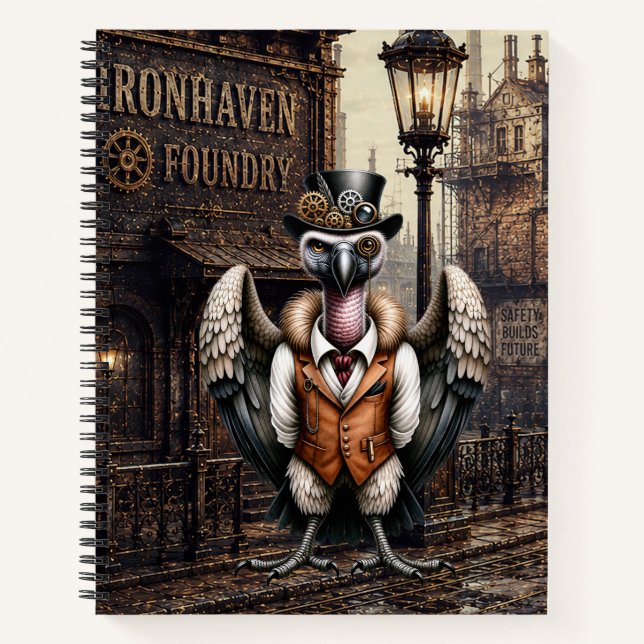 Cuaderno Buitre Steampunk en una Ciudad Industrial (Anverso)