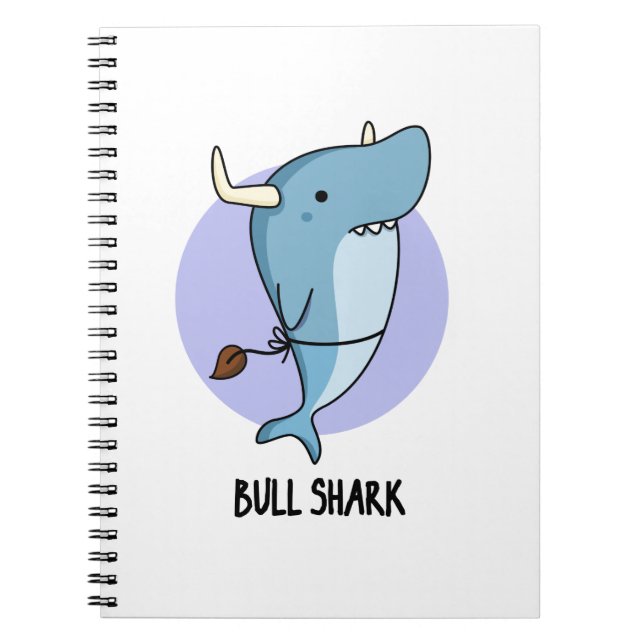 Cuaderno Bull Shark divertido animal tiburón Pun (Frente)