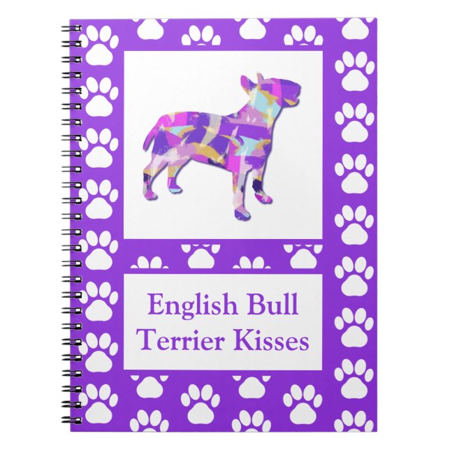 Cuaderno Bull Terrier Inglés Besa a Perro Silhouette PPY&B (Frente)
