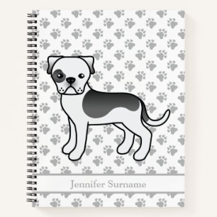 Cuaderno Bulldog Americano Piebald Negro Perro De Dibujos A