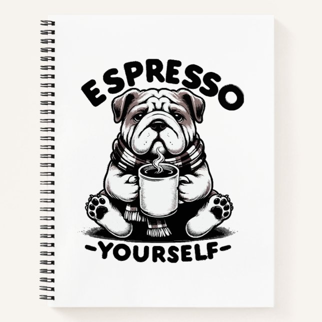 Cuaderno Bulldog con Espresso Caliente (Anverso)