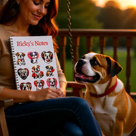 Cuaderno Bulldog de San Valentín personalizado
