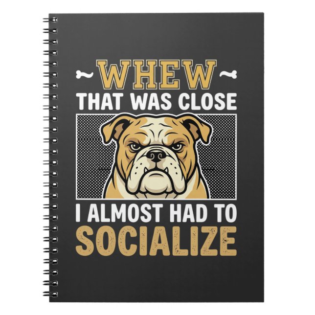Cuaderno Bulldog Divertido Socializar Perro (Frente)