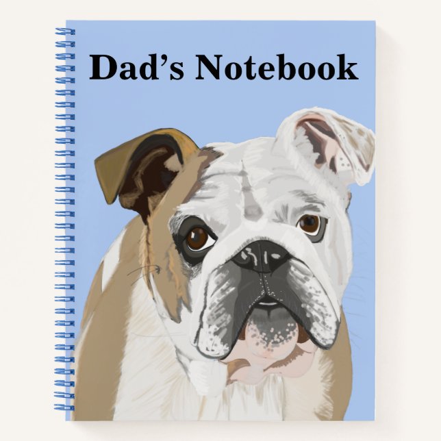 Cuaderno Bulldog editable en inglés (Anverso)