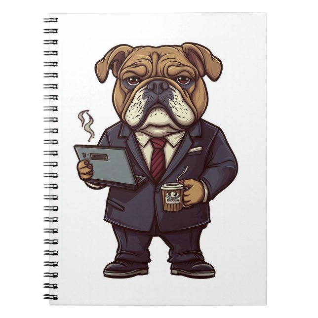 Cuaderno Bulldog empresarial - Perro de oficina divertida (Frente)