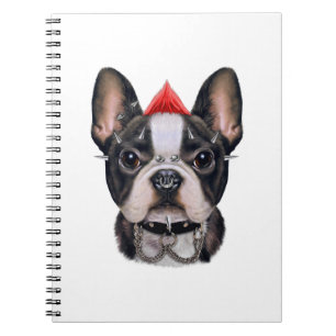 Cuaderno Bulldog Francés Al Estilo Rock punk Para El Perro
