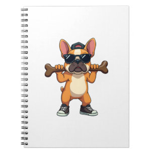 Cuaderno Bulldog Francés Antiguo y Genial con Hueso Dibujo