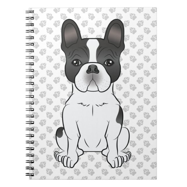 Cuaderno Bulldog francés Black Piebald / Perro francés y ga (Frente)