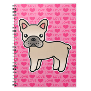 Cuaderno Bulldog Francés Cartoon Crema