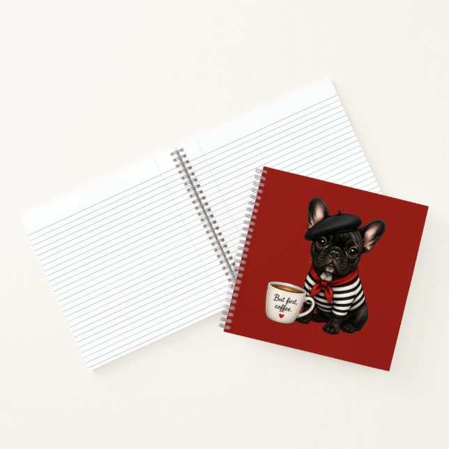 Cuaderno Bulldog Francés con café (Interior)