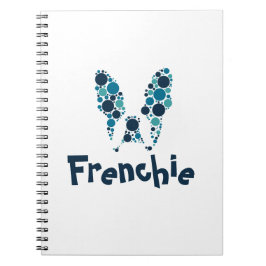Cuaderno Bulldog francés con círculos coloridos