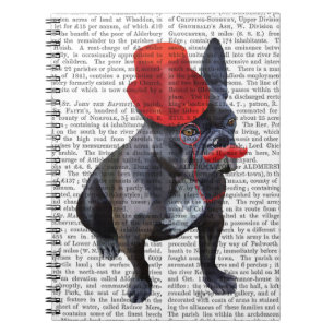 Cuaderno Bulldog francés con sombrero rojo y bigote