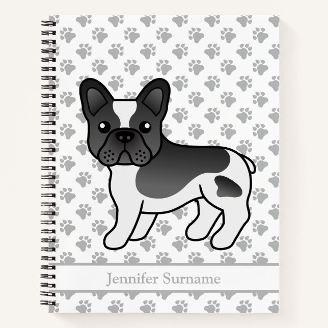 Cuaderno Bulldog Francés de Patas Negras Perro & Texto Pers (Anverso)