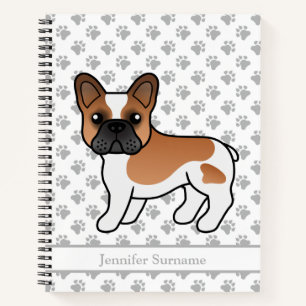 Cuaderno Bulldog Francés de Patas Rojas Dibujo Animado Perr
