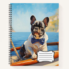 Cuaderno Bulldog francés en el barco