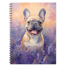 Bulldog francés en el campo Lavender