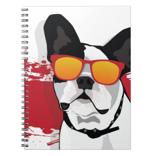 Cuaderno Bulldog francés en gafas de sol