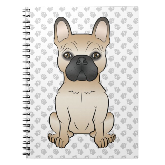 Cuaderno Bulldog francés Fawn / Caricatura francesa Perro y (Frente)