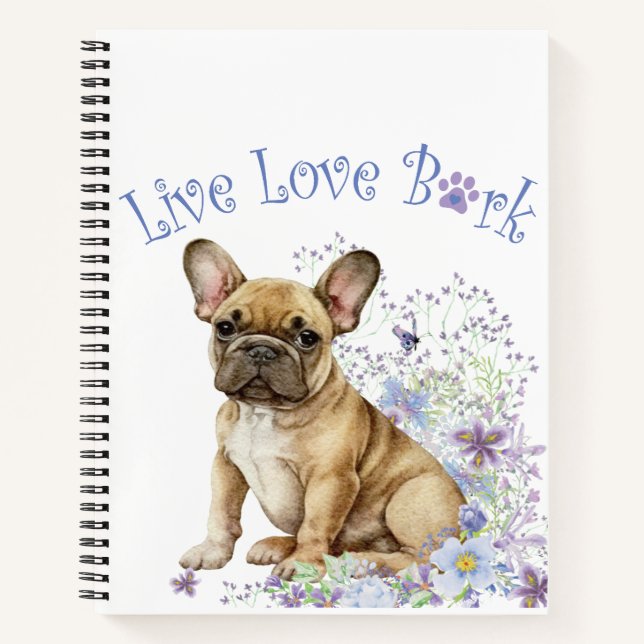 Cuaderno Bulldog Francés Floral (Anverso)