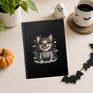 Cuaderno Bulldog Francés Halloween Esqueleto Lindo