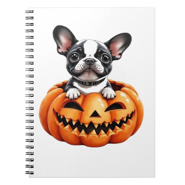 Cuaderno Bulldog francés Happy Halloween calabaza Classic T (Frente)