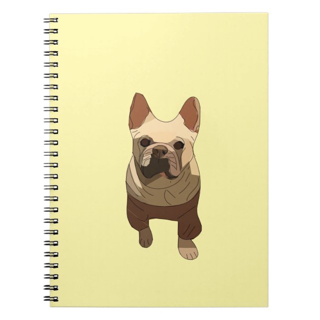 Cuaderno Bulldog Francés, Lila Púrpura (Frente)