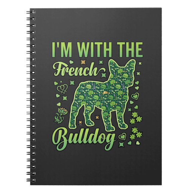 Cuaderno Bulldog Francés Macarrones de Halloween Torre Eiff (Frente)