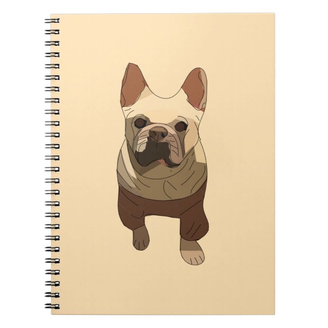 Cuaderno Bulldog Francés, Melocotón Suave (Frente)