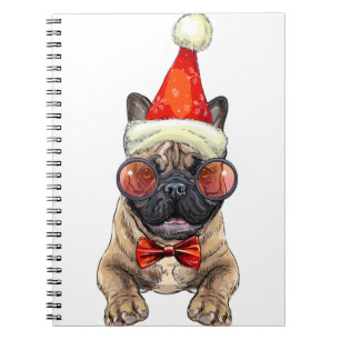 Cuaderno bulldog francés navidades