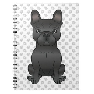 Cuaderno Bulldog Francés Negro / Perro de Dibujos Animados 