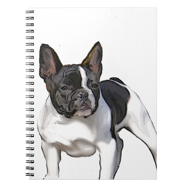CUADERNO BULLDOG FRANCÉS NEGRO Y BLANCO (Frente)