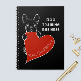 Cuaderno Bulldog francés personalizado con corazón rojo