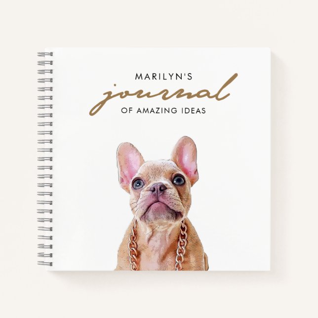 Cuaderno Bulldog francés personalizado | Cute Frenchie (Anverso)