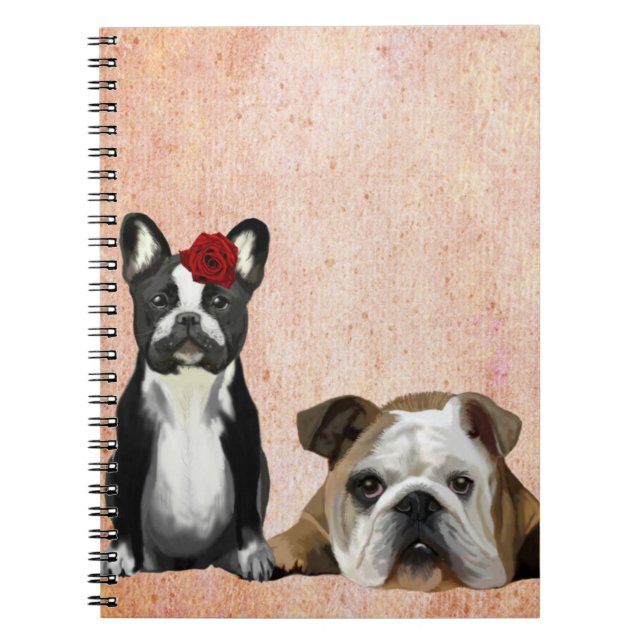 Cuaderno Bulldog francés y Bulldog inglés (Frente)