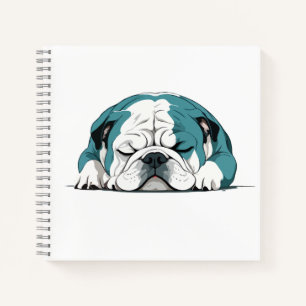 Cuaderno Bulldog inglés Adorable Cute Animal Sleeping Calle