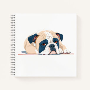 Cuaderno Bulldog inglés Adorable Cute Animal Sleeping Calle