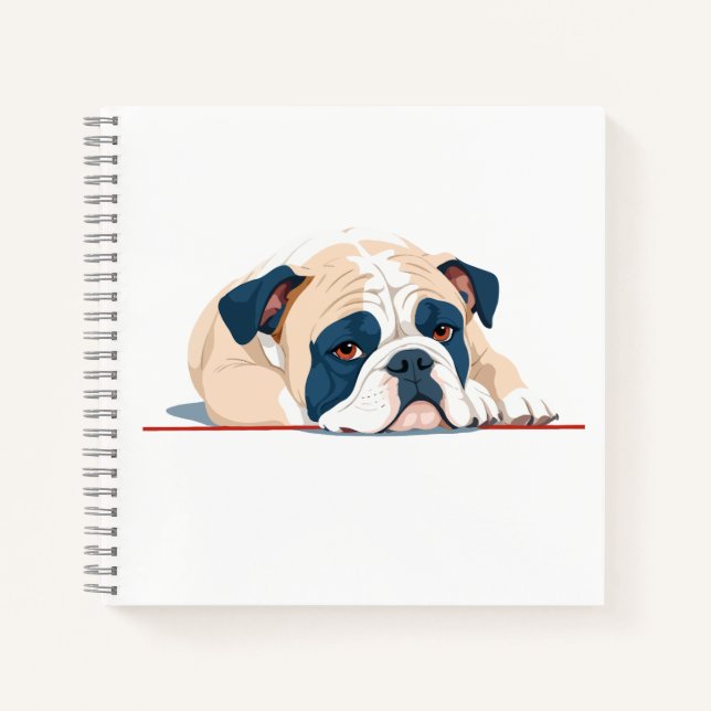 Cuaderno Bulldog inglés Adorable Cute Animal Sleeping Calle (Anverso)