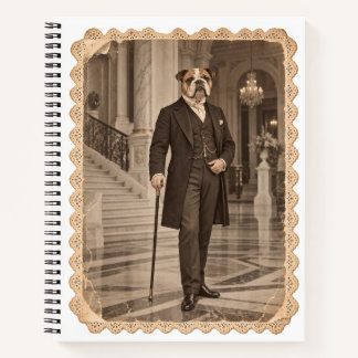 Cuaderno Bulldog Inglés Caballero Sepia Vintage