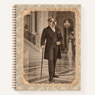 Cuaderno Bulldog Inglés Caballero Vintage Damask