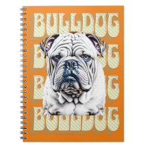 Bulldog inglés con fuente retro